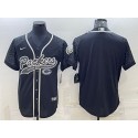 Green Bay Packers Blank Black Reflective With Patch Cool Base Stitched Baseball Jersey