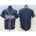 Los Angeles Chargers Blank Black Reflective With Patch Cool Base Stitched Baseball Jersey