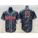 Tampa Bay Buccaneers Grey Camo Team Big Logo With Patch Cool Base Stitched Baseball Jersey