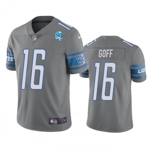 Detroit Lions #16 Jared Goff Gray 2023 90th Anniversary Vapor Untouchable Limited Stitched Jersey