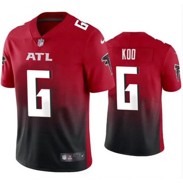 Atlanta Falcons #6 Younghoe Koo New Black Red Vapor Untouchable Limited Stitched Jersey