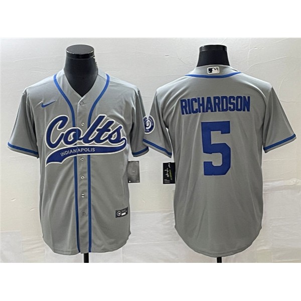 Indianapolis Colts #5 Anthony Richardson Gray Cool Base Stitched Jersey