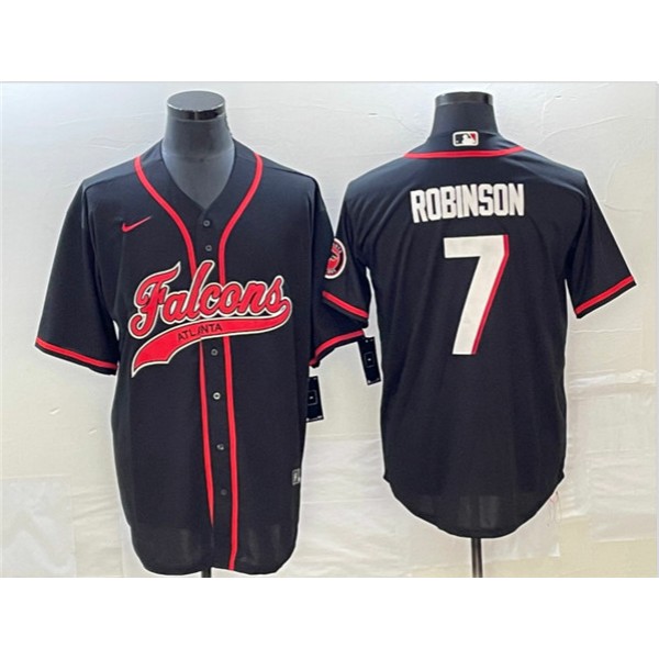 Atlanta Falcons #7 Bijan Robinson Black With Patch Cool Base Stitched Jersey