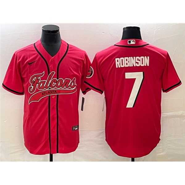 Atlanta Falcons #7 Bijan Robinson Red With Patch Cool Base Stitched Jersey