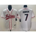 Atlanta Falcons #7 Bijan Robinson White With Patch Cool Base Stitched Jersey