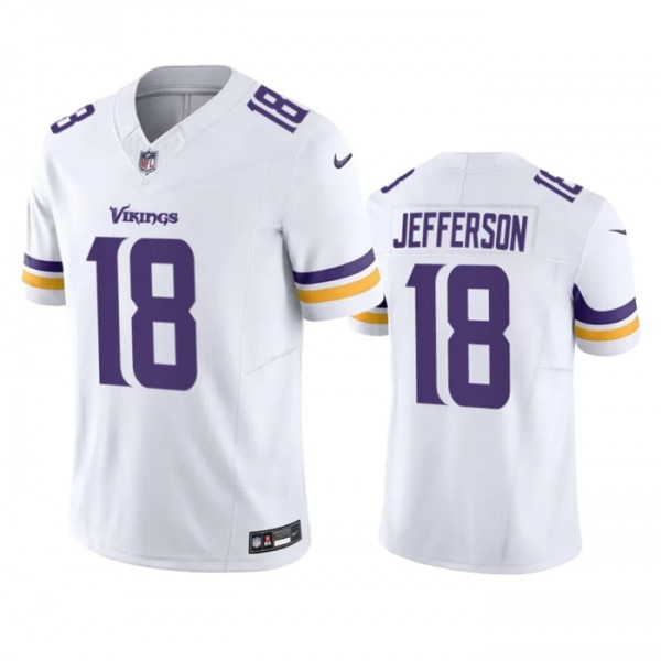 Minnesota Vikings #18 Justin Jefferson White 2023 F.U.S.E. Vapor Untouchable Stitched Jersey