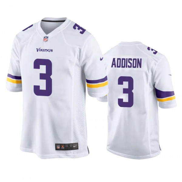 Minnesota Vikings #3 Jordan Addison White Stitched Game Jersey