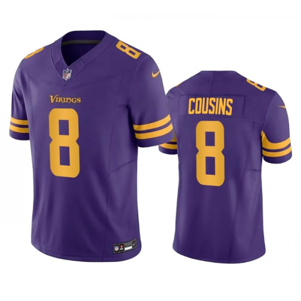 Minnesota Vikings #8 Kirk Cousins Purple 2023 F.U.S.E. Color Rush Stitched Jersey