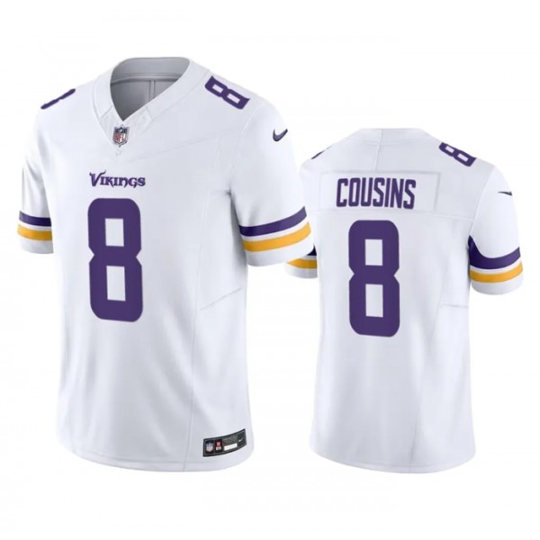 Minnesota Vikings #8 Kirk Cousins White 2023 F.U.S.E. Vapor Untouchable Stitched Jersey