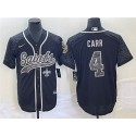 New Orleans Saints #4 Derek Carr Black Reflective With Patch Cool Base Stitched Jersey