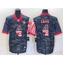 New Orleans Saints #4 Derek Carr Camo USA Flag Limited Stitched Jersey