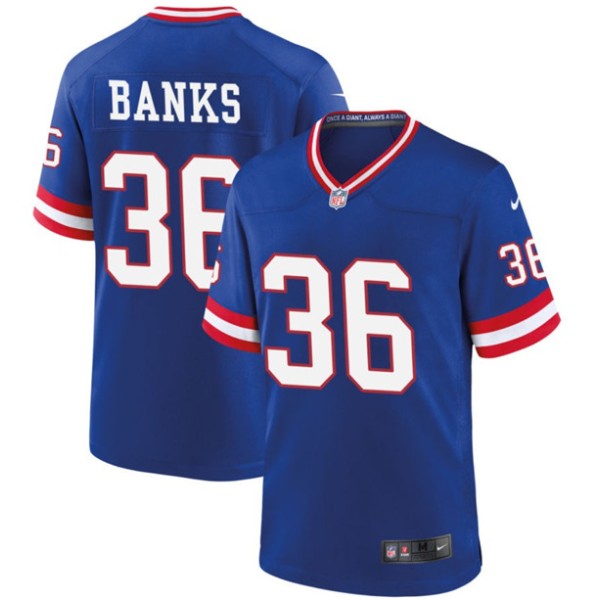 New York Giants #36 Deonte Banks Royal Classic 2023 Draft Stitched Game Jersey