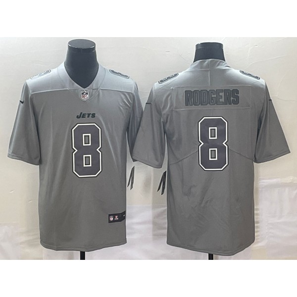 New York Jets #8 Aaron Rodgers Gray Vapor Untouchable Limited Stitched Jersey