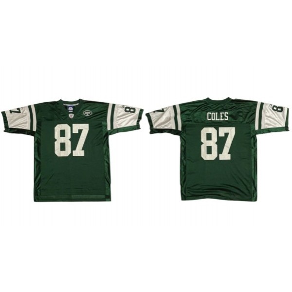 New York Jets #87 Laveranues Coles Green Stitched Jersey