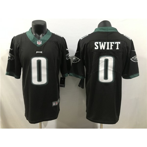 Philadelphia Eagles #0 D'Andre Swift Black 2023 Draft Vapor Limited Stitched Jersey