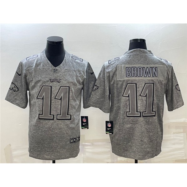 Philadelphia Eagles #11 A. J. Brown Gray Stitched Jersey
