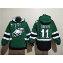 Philadelphia Eagles #11 A.J. Brown Green Ageless Must-Have Lace-Up Pullover Hoodie