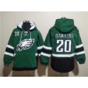 Philadelphia Eagles #20 Brian Dawkins Green Ageless Must-Have Lace-Up Pullover Hoodie
