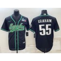 Philadelphia Eagles #55 Brandon Graham Black With Super Bowl LVII Patch Cool Base Stitched Jersey