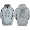 Philadelphia Eagles #62 Jason Kelce Gray Atmosphere Fashion Super Bowl LVII Patch Pullover Hoodie