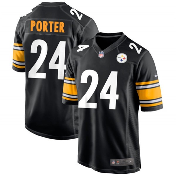 Pittsburgh Steelers #24 Joey Porter Jr. Black Stitched Game Jersey