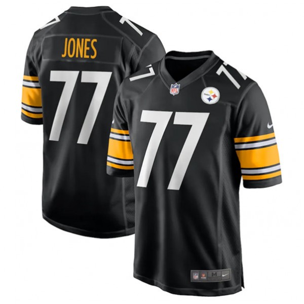 Pittsburgh Steelers #77 Broderick Jones Black Stitched Game Jersey