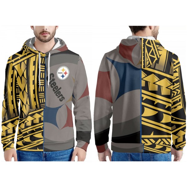 Pittsburgh Steelers Yellow Gold Gray Pullover Hoodie