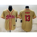 San Francisco 49ers #13 Brock Purdy New Gold With Patch Cool Base Stitched Jersey