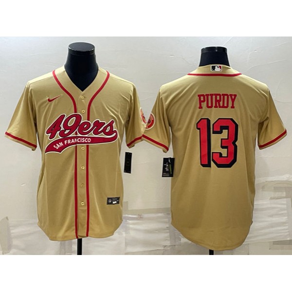 San Francisco 49ers #13 Brock Purdy New Gold With Patch Cool Base Stitched Jersey