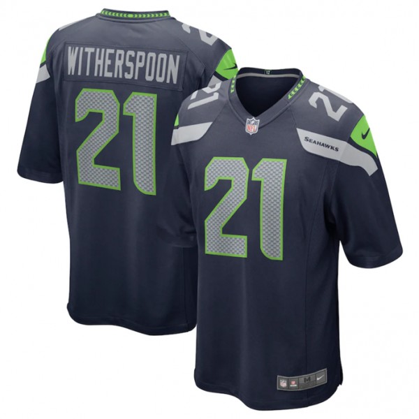 Seattle Seahawks #21 Devon Witherspoon Navy Stitched Game Jersey