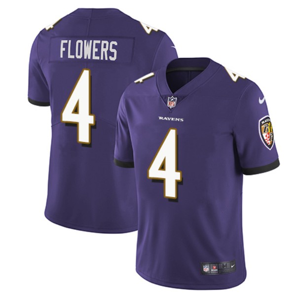 Baltimore Ravens #4 Zay Flowers Purple Vapor Untouchable Jersey