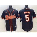 Cincinnati Bengals #5 Tee Higgins Black With Patch Cool Base Stitched Jersey