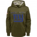 Youth New York Giants Olive Salute To Service Pullover Performance NFL Hoodie