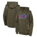 Youth Buffalo Bills 2022 Olive Salute To Service Therma Performance Pullover Hoodie