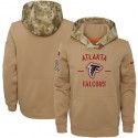 Youth Atlanta Falcons Khaki 2019 Salute To Service Therma Pullover Hoodie