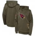 Youth Arizona Cardinals 2022 Olive Salute To Service Therma Performance Pullover Hoodie