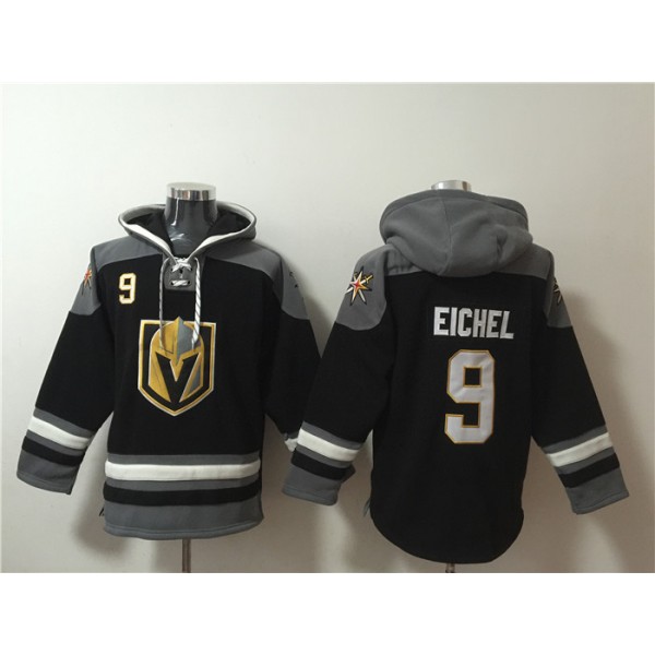 Vegas Golden Knights #9 Jack Eichel Black Ageless Must-Have Lace-Up Pullover Hoodie