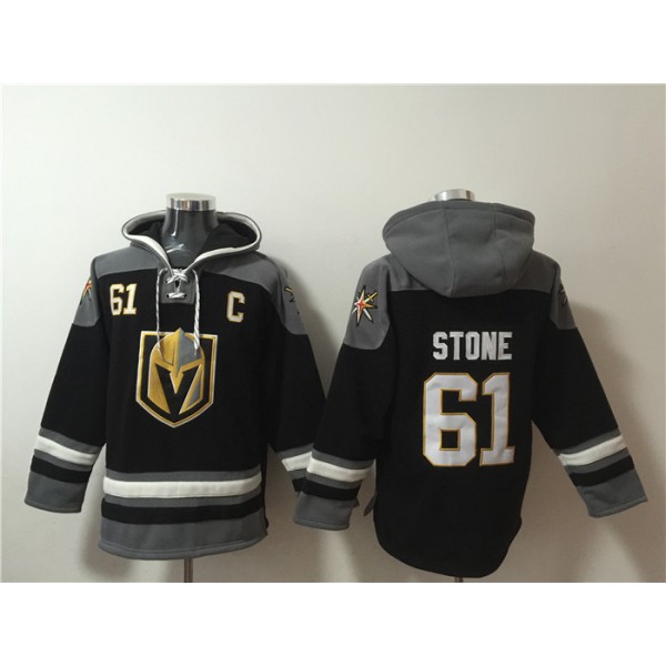 Vegas Golden Knights #61 Mark Stone Black Ageless Must-Have Lace-Up Pullover Hoodie