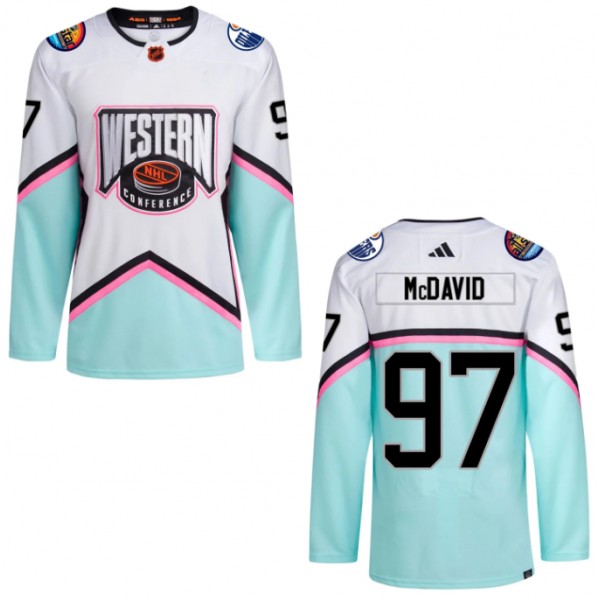 Edmonton Oilers #97 Connor McDavid 2023 White All-Star Game Stitched Jersey