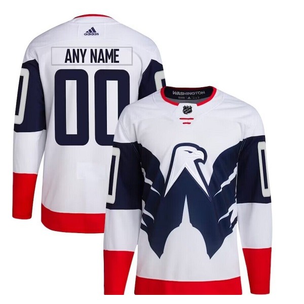 Washington Capitals Custom 2023 White Navy Stadium Series Stitched Jersey