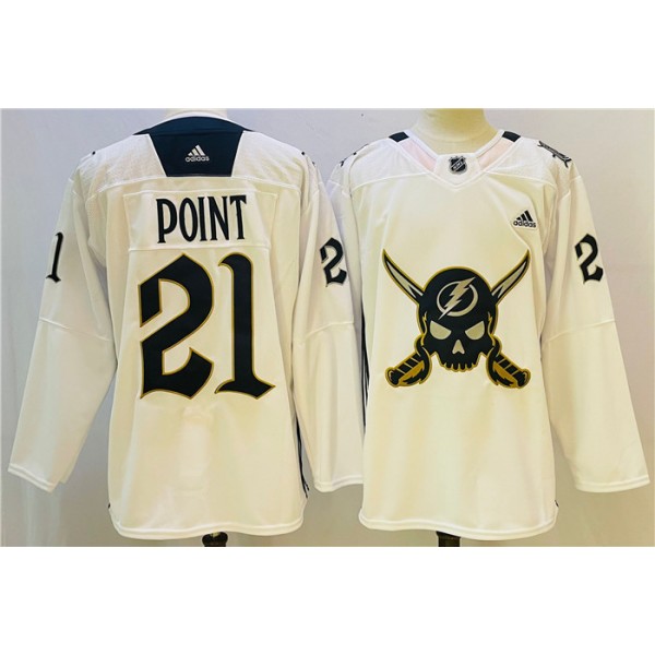 Tampa Bay Lightning #21 Brayden Point White Stitched Jersey