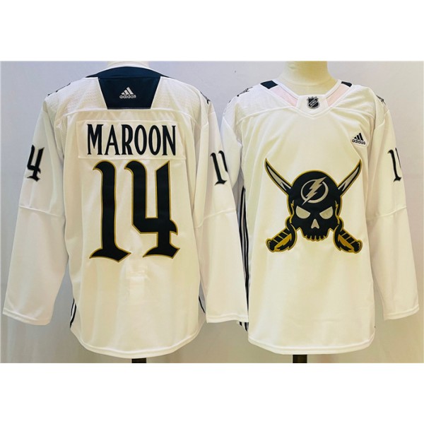 Tampa Bay Lightning #14 Pat Maroon White Stitched Jersey