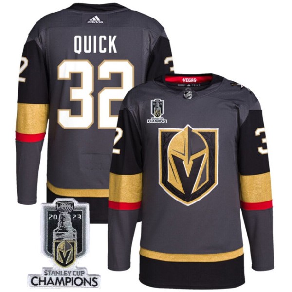 Vegas Golden Knights #32 Jonathan Quick Gray 2023 Stanley Cup Champions Stitched Jersey