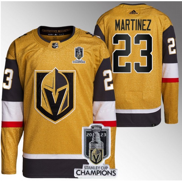 Vegas Golden Knights #23 Alec Martinez Gold 2023 Stanley Cup Champions Stitched Jersey