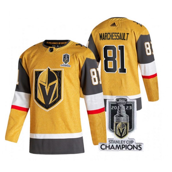 Vegas Golden Knights #81 Jonathan Marchessault Gold 2023 Stanley Cup Champions Stitched Jersey