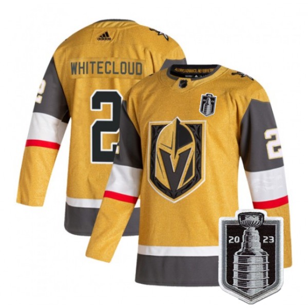 Vegas Golden Knights #2 Zach Whitecloud Gold 2023 Stanley Cup Final Stitched Jersey
