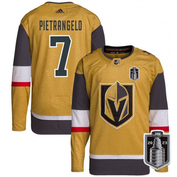 Vegas Golden Knights #7 Alex Pietrangelo Gold 2023 Stanley Cup Final Stitched Jersey