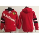 Chicago Blackhawks Blank Red Women's Old Time Heidi NHL Hoodie