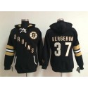Boston Bruins #37 Patrice Bergeron Black Women's Old Time Heidi NHL Hoodie