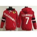 Chicago Blackhawks #7 Brent Seabrook Red Women's Old Time Heidi NHL Hoodie